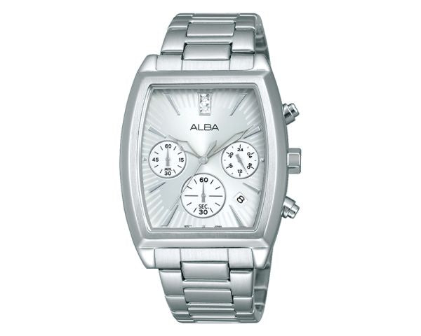 ALBA Ladies' Hand Watch FASHION Stainless Band, Silver Dial AT3697X1