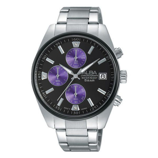ALBA Ladies' Watch PRESTIGE Stainless Bracelet, Black Dial AM3213X1