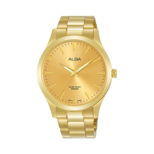ALBA Men's Hand Watch STANDARD Stainless Band, Gilt Dial ARSZ02X1
