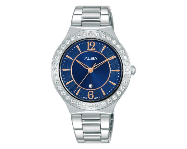 ALBA Ladies' Hand Watch FASHION Stainless Band, Blue Dial AH7Z93X1