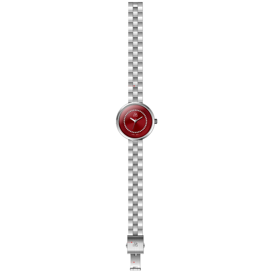 REYS WATCH WATCH-WOMEN-STAINLESS STEEL-SILVER AND RED R2023-SRD