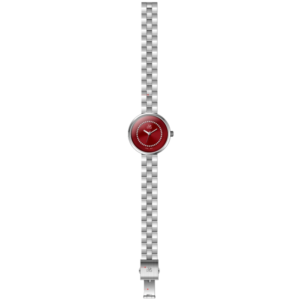 REYS WATCH WATCH-WOMEN-STAINLESS STEEL-SILVER AND RED R2023-SRD