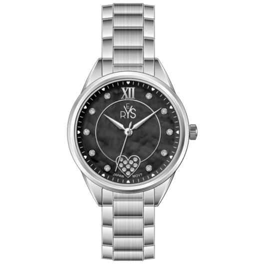 REYS WATCH WATCH-WOMEN-STAINLESS STEEL-SILVER AND BLACK R2020-SB